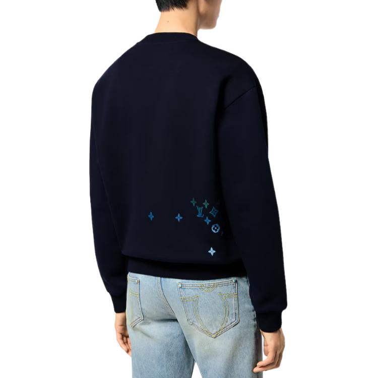 Details for LOUIS VUITTON 藍色Logo印花修身長袖圓領衛衣 1AFVBA
