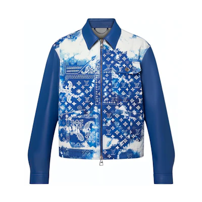 LOUIS VUITTON Blue Monogram Paisley Print Jacket with Logo Accents 1AA7DU
