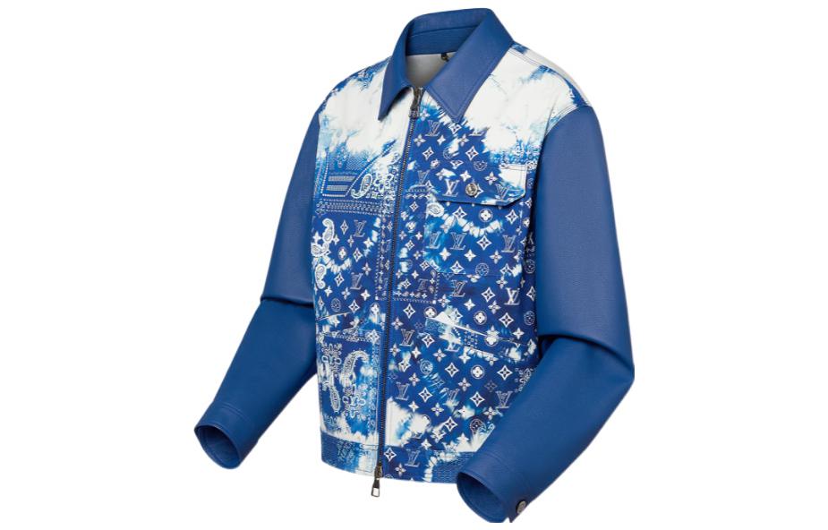 Shop 路易威登 蓝色Monogram佩斯利印花夹克附Logo细节 1AA7DU