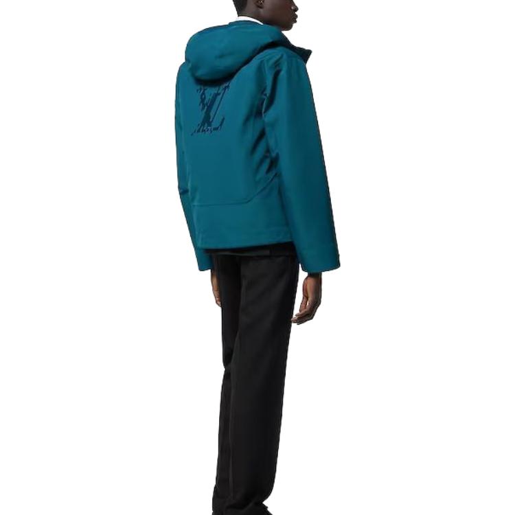 Shop Louis Vuitton  Blue Monogram Print Zip-Up Hoodie Jacket. 1AF942