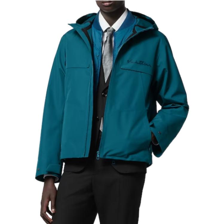 Purchase Louis Vuitton  Blue Monogram Print Zip-Up Hoodie Jacket. 1AF942