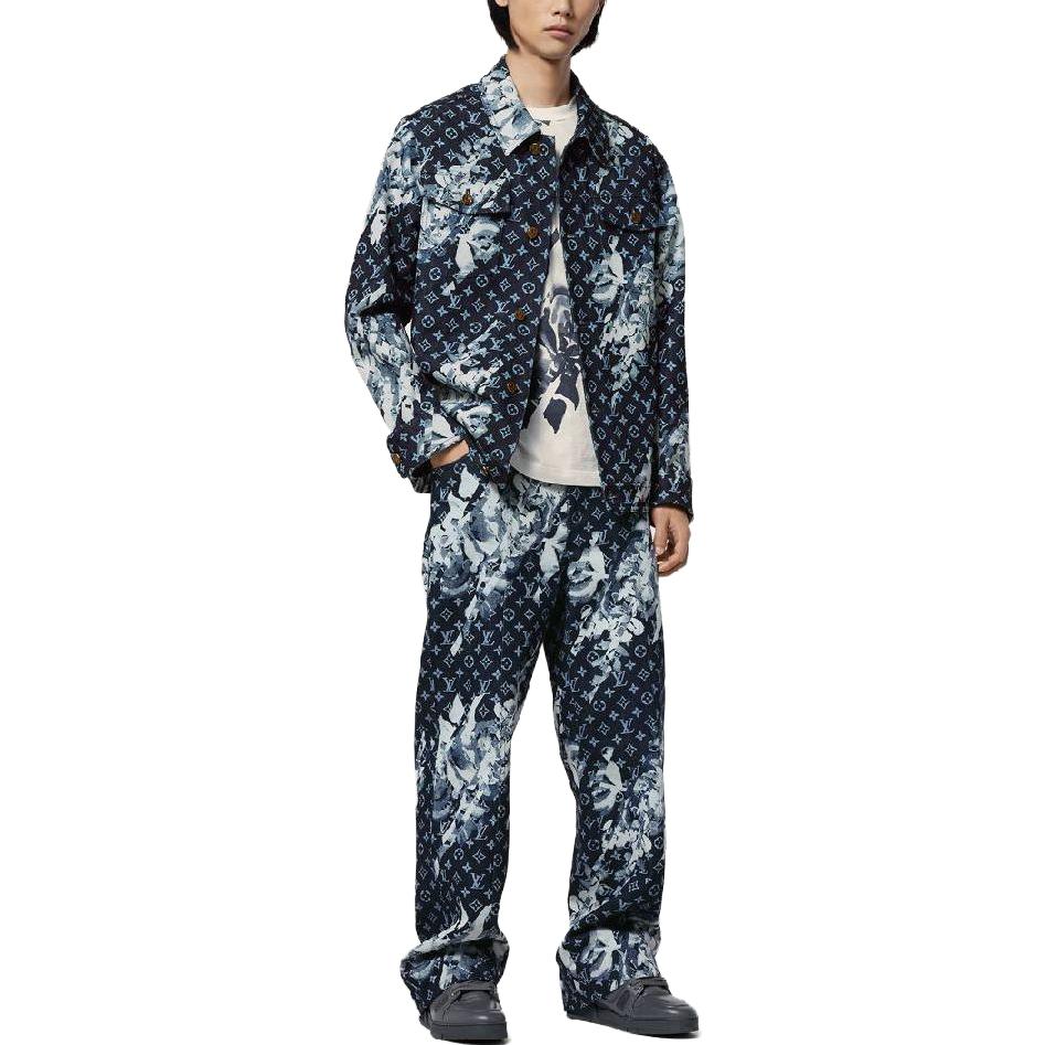 Shop 路易威登 蓝色单排扣印花夹克 1AF747