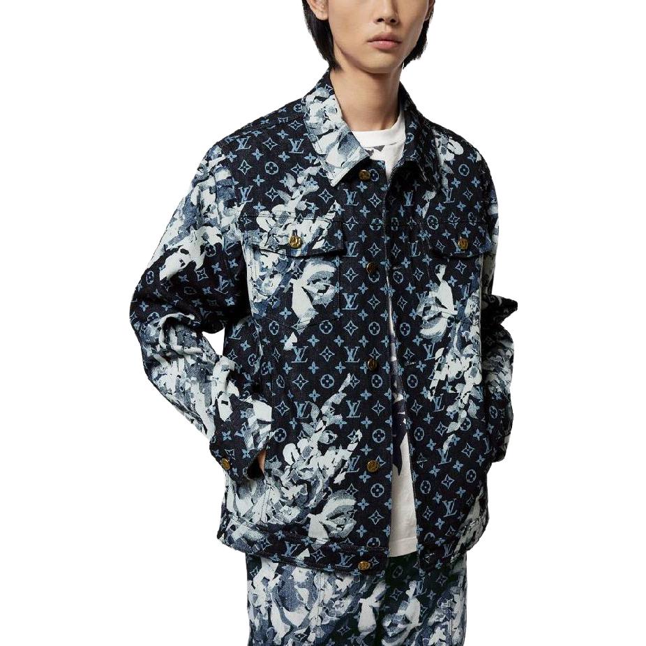 Purchase 路易威登 蓝色单排扣印花夹克 1AF747