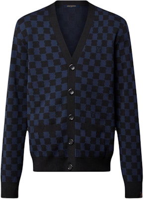 LOUIS VUITTON Blue Plaid V-Neck Loose-Fit Long-Sleeve Sweater 1AFJRW Buy LOUIS VUITTON Blue Plaid V-Neck Loose-Fit Long-Sleeve Sweater 1AFJRW