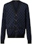 Order LOUIS VUITTON Blue Plaid V-Neck Loose-Fit Long-Sleeve Sweater 1AFJRW