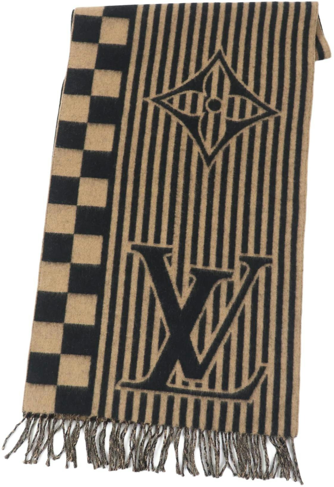 louis-vuitton-brown-cashmere-logo-scarf-m00498-marron