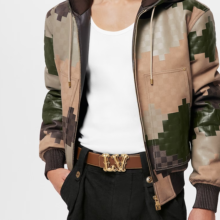 LOUIS VUITTON  Brown Leather Belt with Logo Detail 4CM Width. M8468T 圖 4