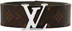 Shop Cinturón de cuero marrón LOUIS VUITTON con logo estampado, 4cm ancho. M0613U