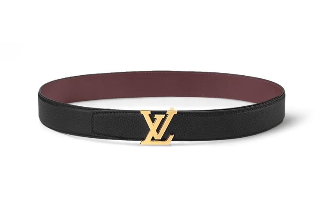 LOUIS VUITTON  Brown Leather Logo Buckle Belt 3.5CM Wide. M8205T