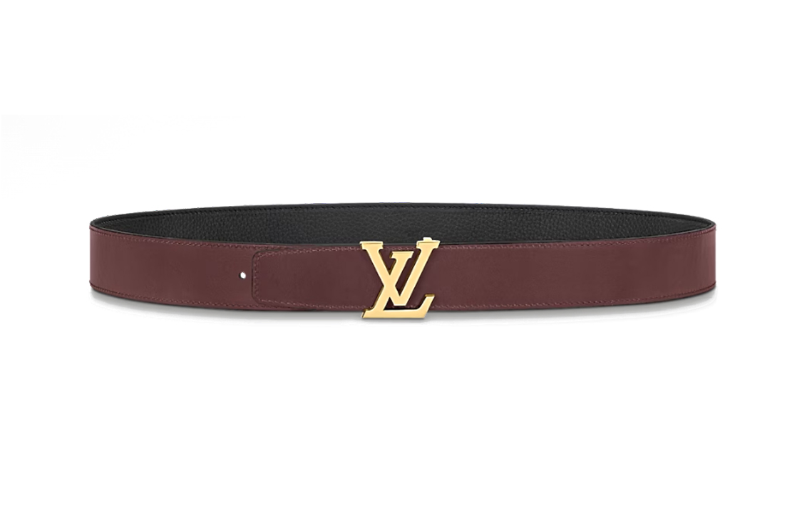 Lookbook 路易威登 棕色皮革標誌扣皮帶 3.5CM寬 M8205T
