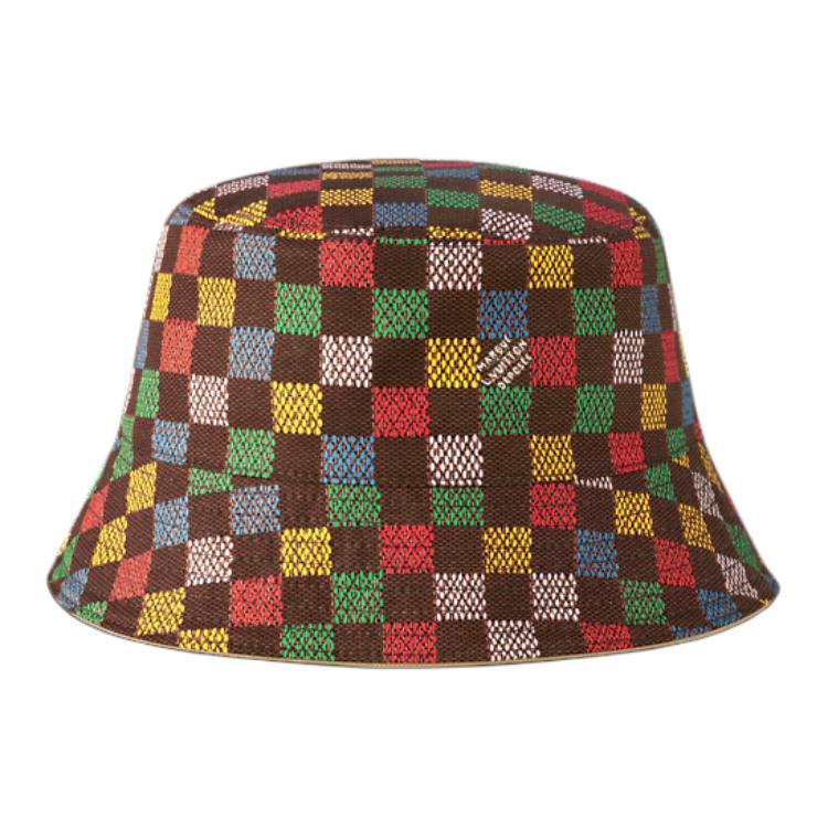 LOUIS VUITTON  Checkered Cotton Bucket Hat Multicolor. M5053