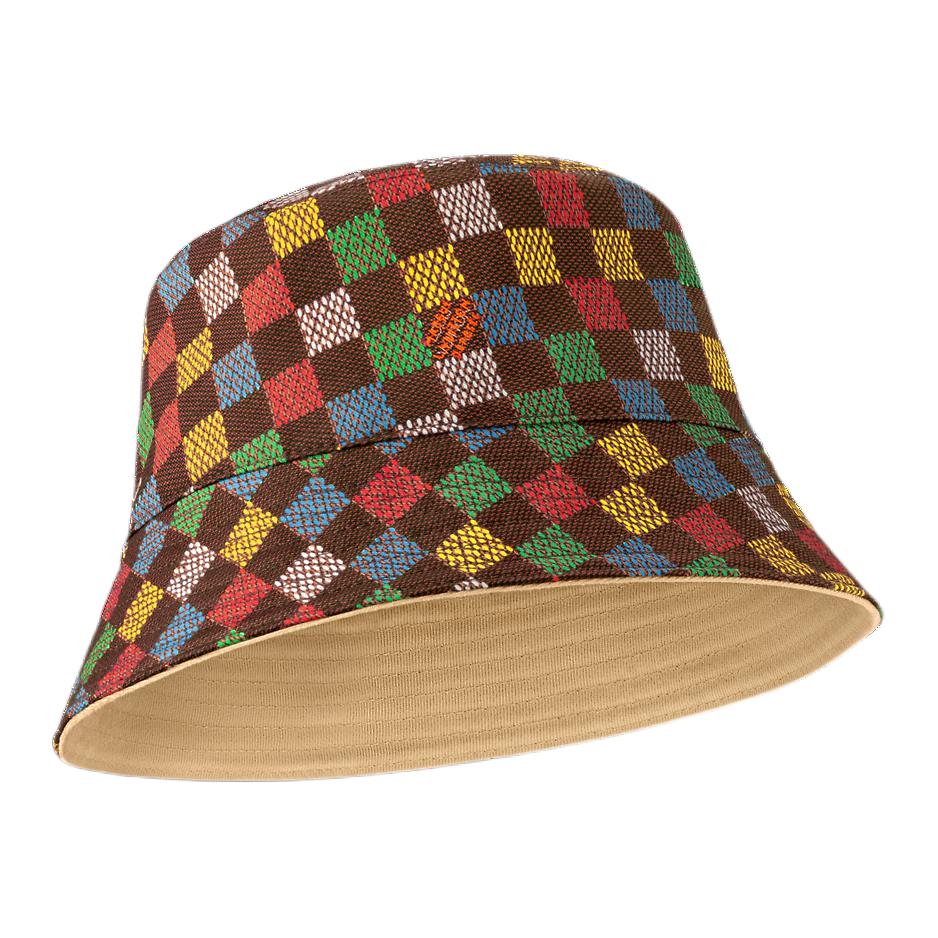Shop LOUIS VUITTON Topi Ember Kotak Katun Multicolor. M5053