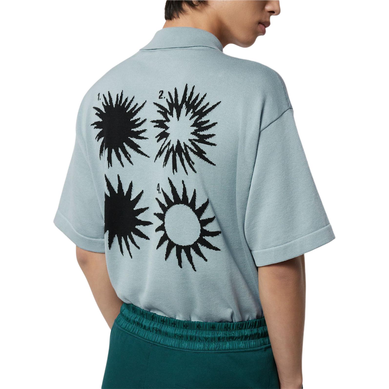 Purchase 루이비통 코튼 폴로 레터 프린트 슬림핏 반팔 블루-그린. 1AFAOZ