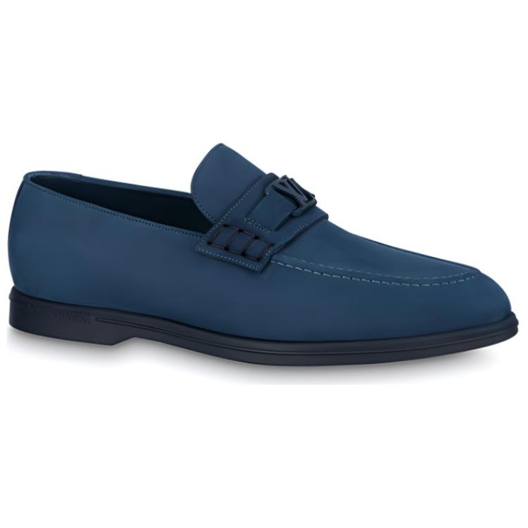 Order Louis Vuitton Mocasín Azul Marino de Punta Redonda para Hombre 1ABMTS
