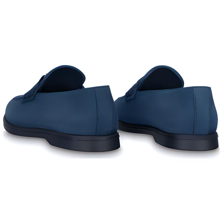 Shop Louis Vuitton Mocasín Azul Marino de Punta Redonda para Hombre 1ABMTS