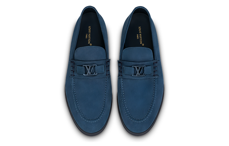 Purchase Louis Vuitton Mocasín Azul Marino de Punta Redonda para Hombre 1ABMTS