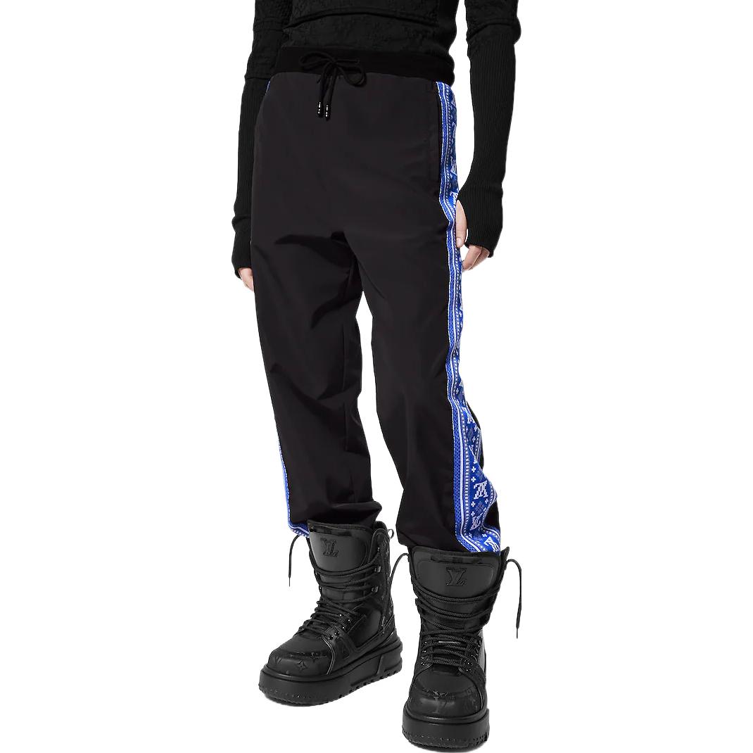 Purchase LOUIS VUITTON Fair Isle Striped Knit Joggers Biru/Hitam 1AAU55