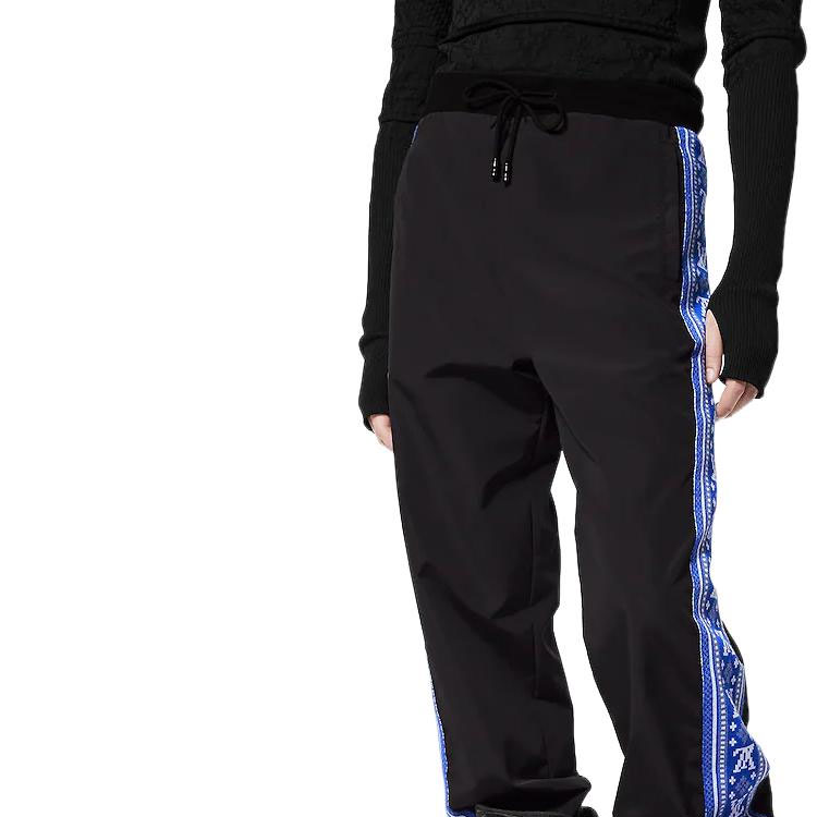 Details for LOUIS VUITTON Fair Isle Striped Knit Joggers Biru/Hitam 1AAU55