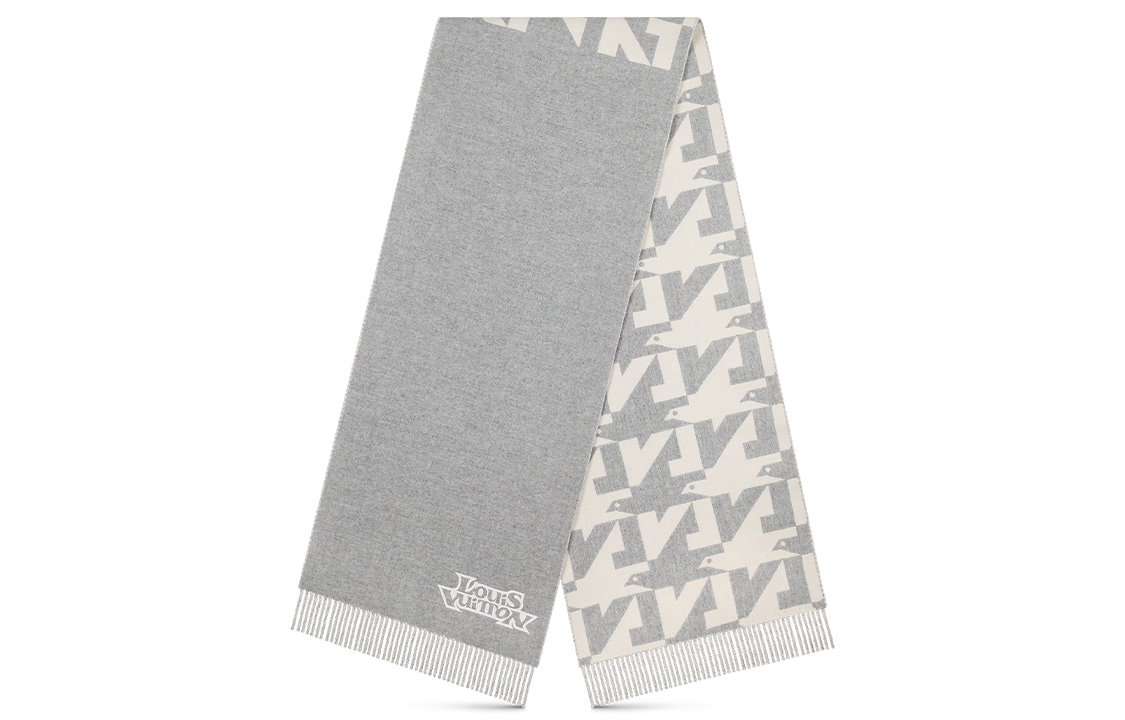 Order Louis Vuitton  Fashion Fringed Wool Scarf Gray M78004