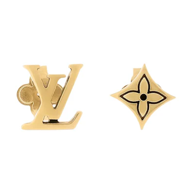 Louis Vuitton Gold Metal Earrings Original Design. m02716