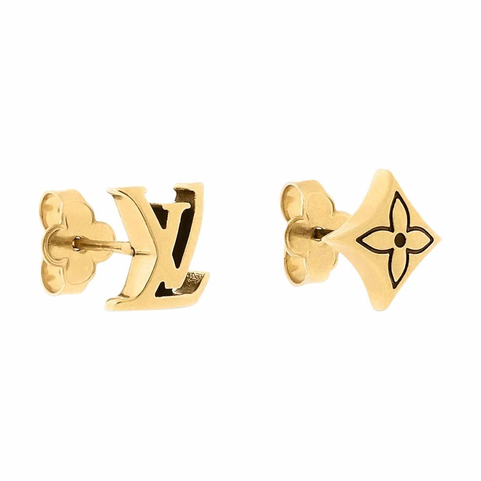 Louis Vuitton  Gold Metal Earrings Original Design. m02716 圖 3