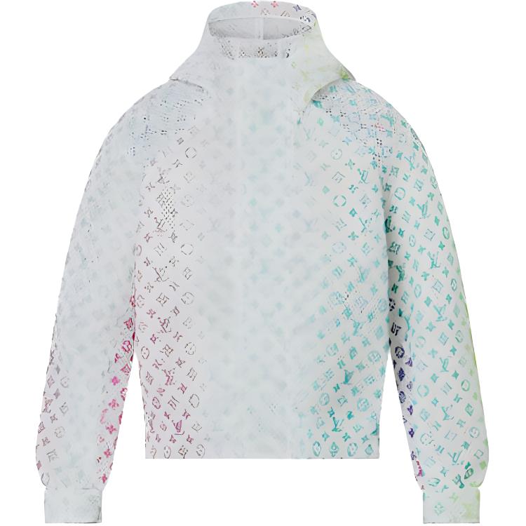 LOUIS VUITTON  Gradient Grid Monogram Hooded Jacket White 1A9UGS