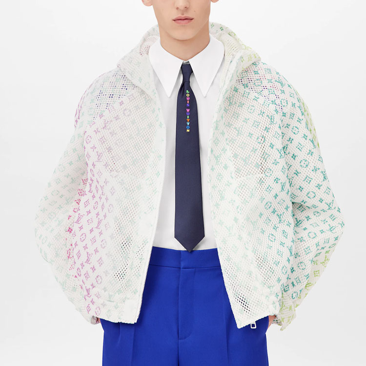 Lookbook LOUIS VUITTON Jaket Hoodie Gradient Grid Monogram Putih 1A9UGS