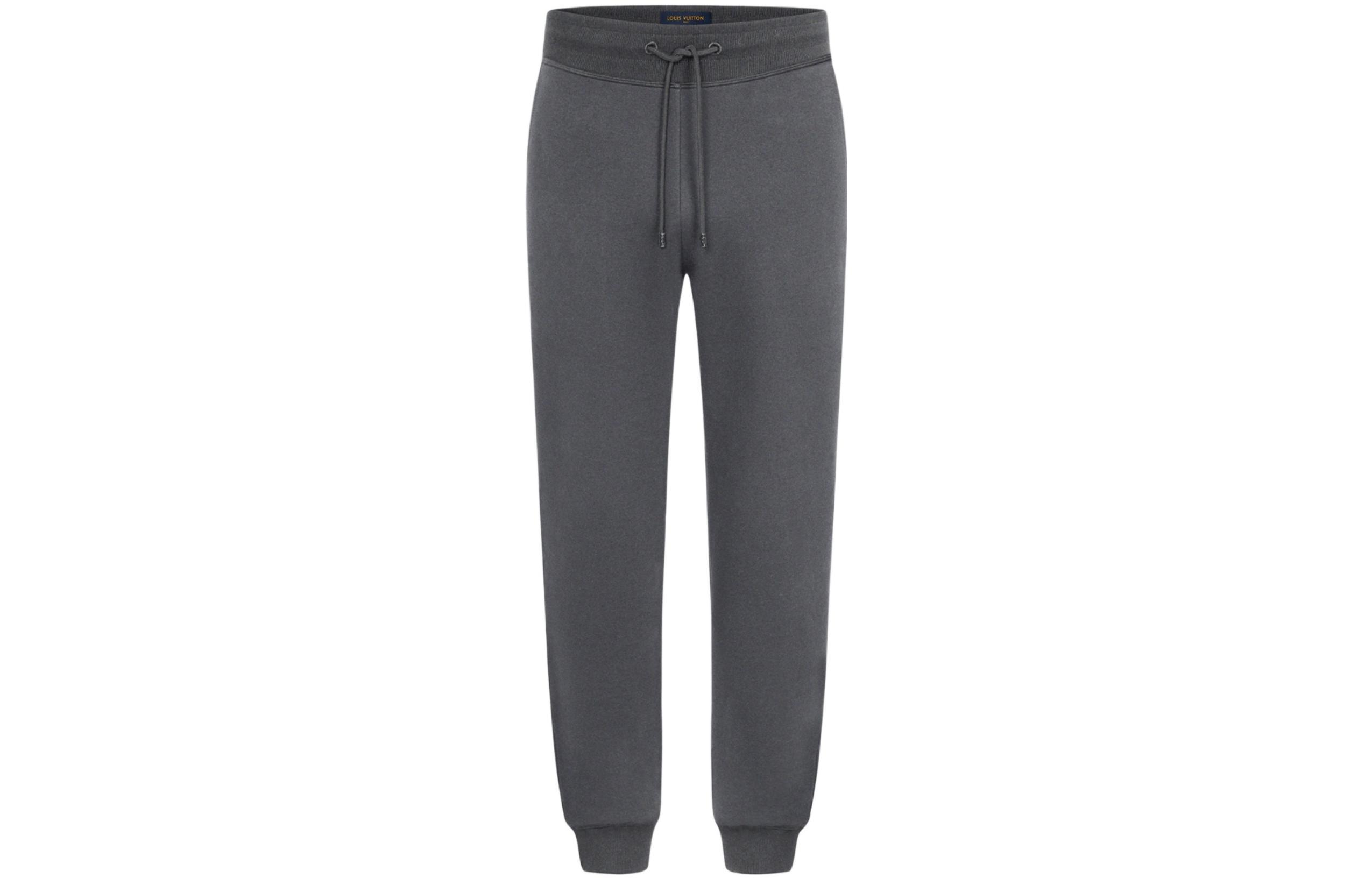 LOUIS VUITTON  Gray Knit Jogger Pants with Elastic Waist and Drawstring. 1A7XFH