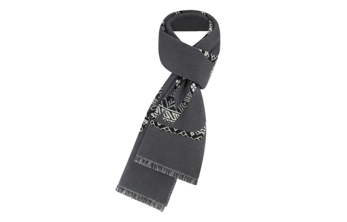 Lookbook LOUIS VUITTON  Gray Wool Logo Pattern Scarf M77947
