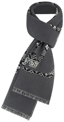 LOUIS VUITTON Gray Wool Logo Pattern Scarf M77947 Lookbook LOUIS VUITTON Gray Wool Logo Pattern Scarf M77947