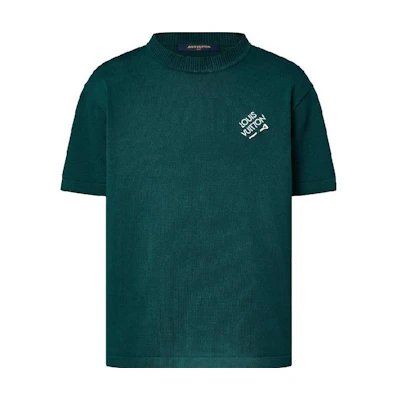Louis Vuitton Green Monogram Logo Crewneck Casual T-Shirt. 1AF674