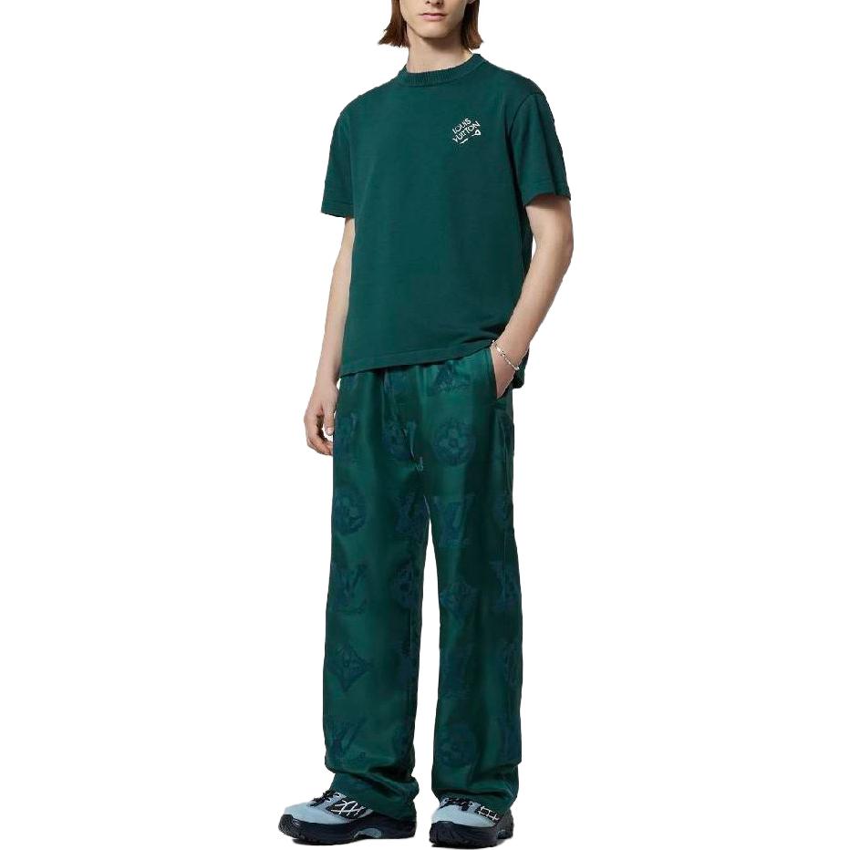 Louis Vuitton  Green Monogram Logo Crewneck Casual T-Shirt. 1AF674 圖 3