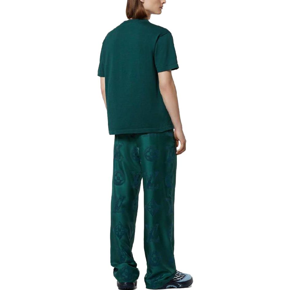 Louis Vuitton  Green Monogram Logo Crewneck Casual T-Shirt. 1AF674 圖 4