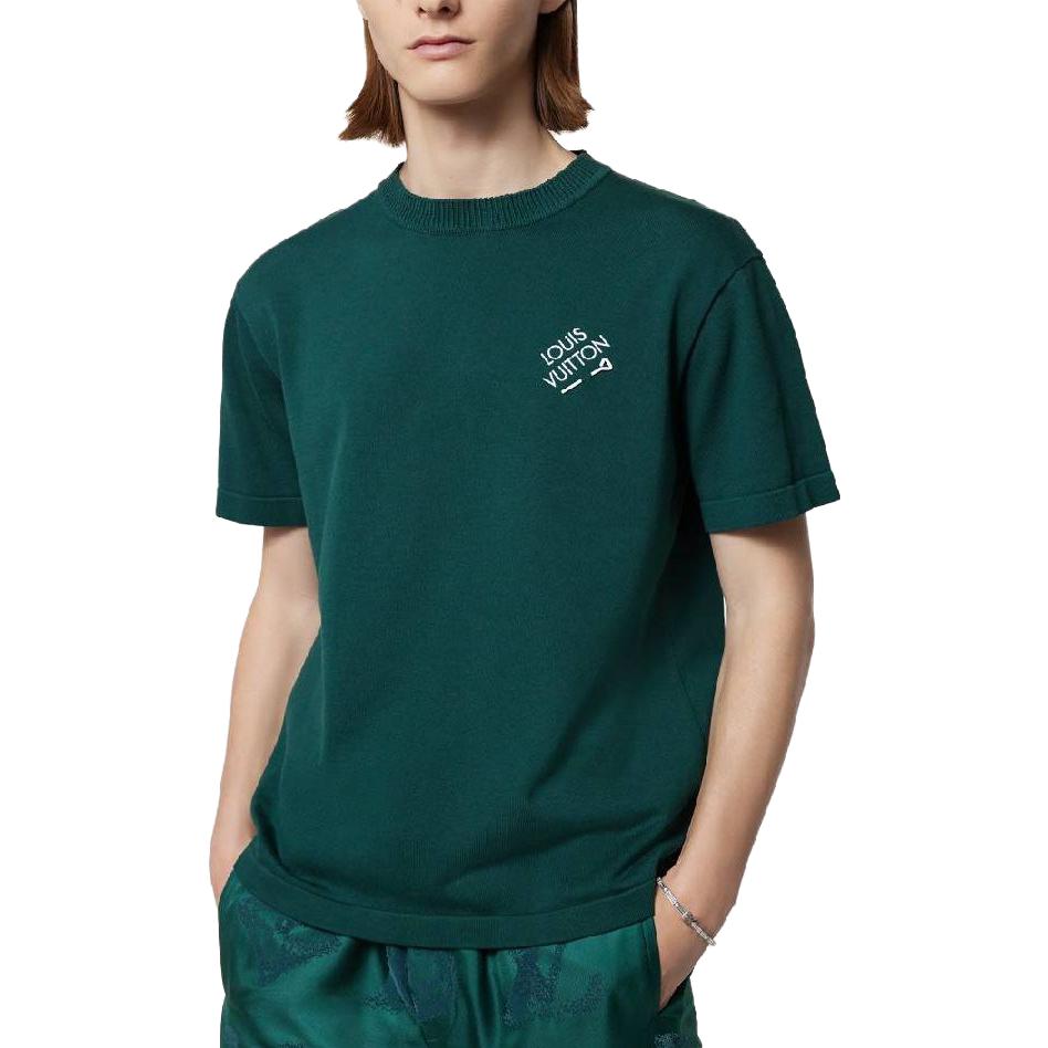 Louis Vuitton  Green Monogram Logo Crewneck Casual T-Shirt. 1AF674 圖 5