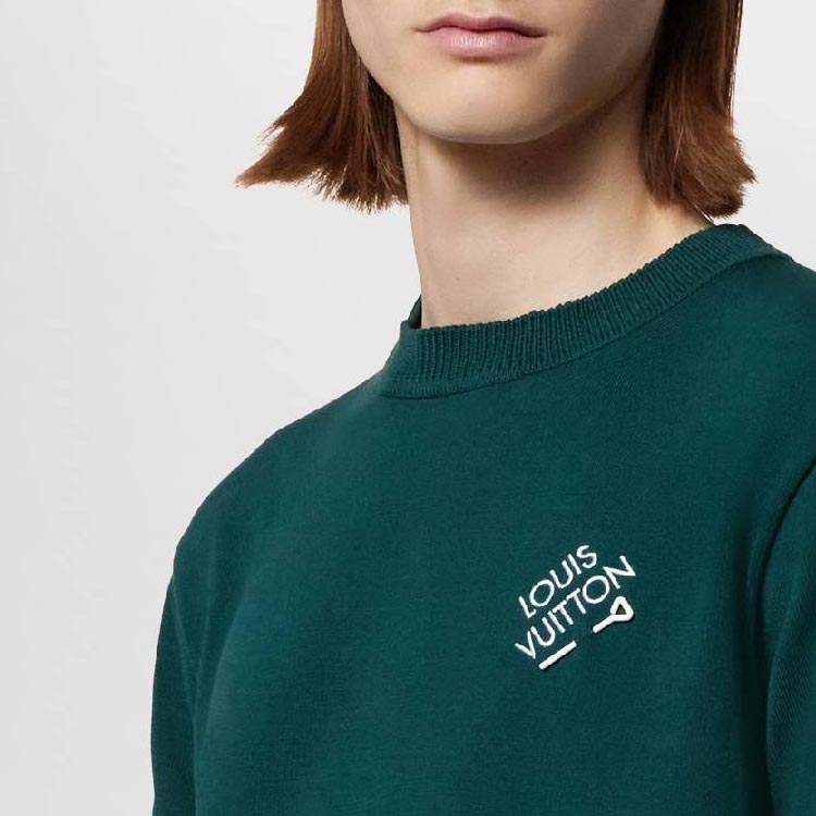 Louis Vuitton  Green Monogram Logo Crewneck Casual T-Shirt. 1AF674 圖 6