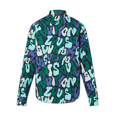 Louis Vuitton Green Monogram Long Sleeve Button-Up Shirt. 1AAU45