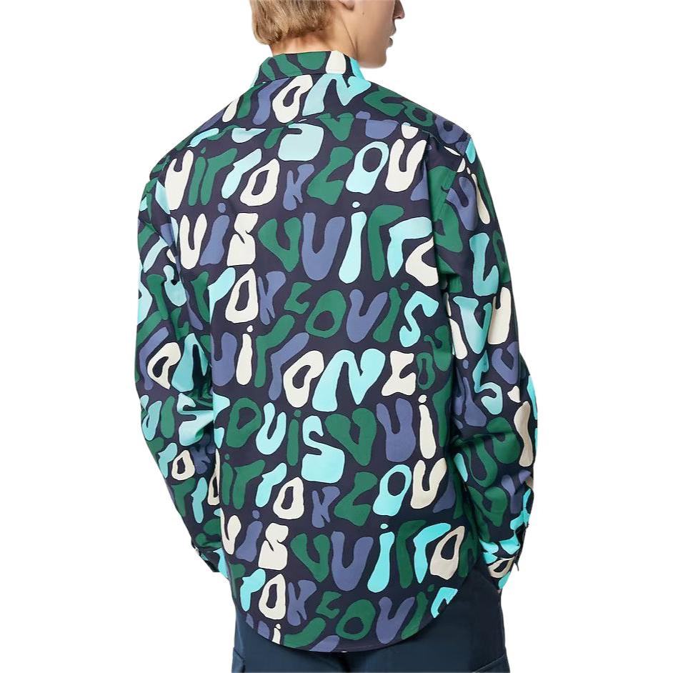 Louis Vuitton  Green Monogram Long Sleeve Button-Up Shirt. 1AAU45 圖 5