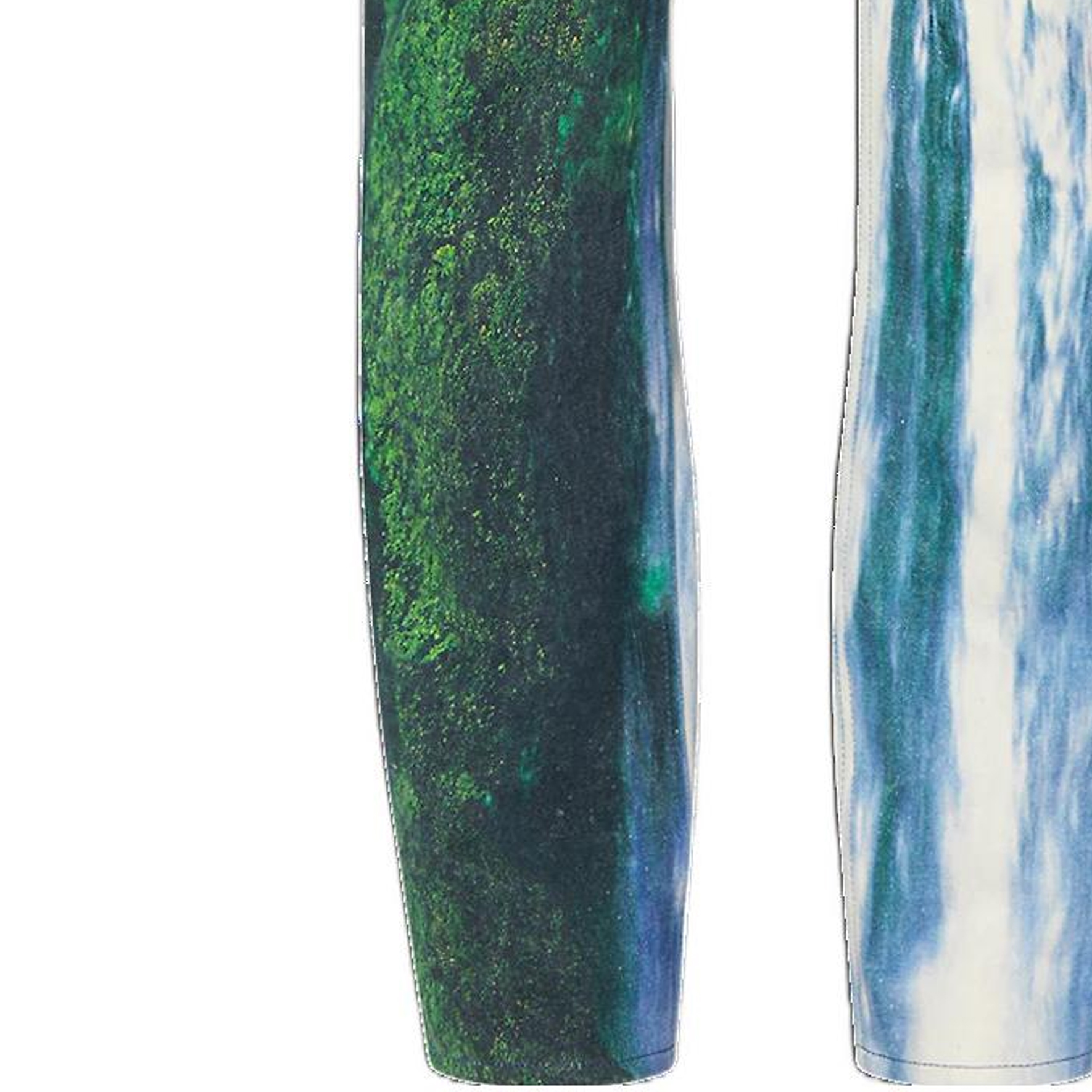 Details for LOUIS VUITTON  Green Scenic Print Denim Jeans 1A9STJ