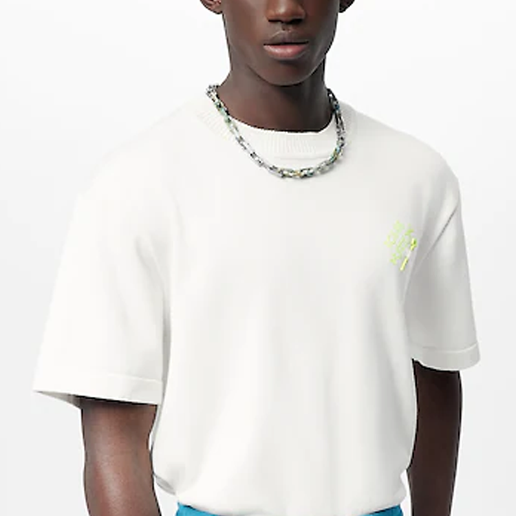 LOUIS VUITTON  Green/Silver Metal Patchwork Fashion Cuban Necklace M00732 圖 4