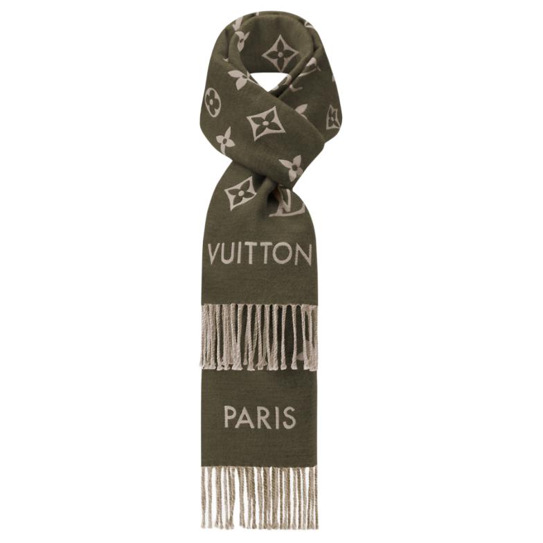 Lookbook 路易威登绿色流苏羊毛围巾 M92783