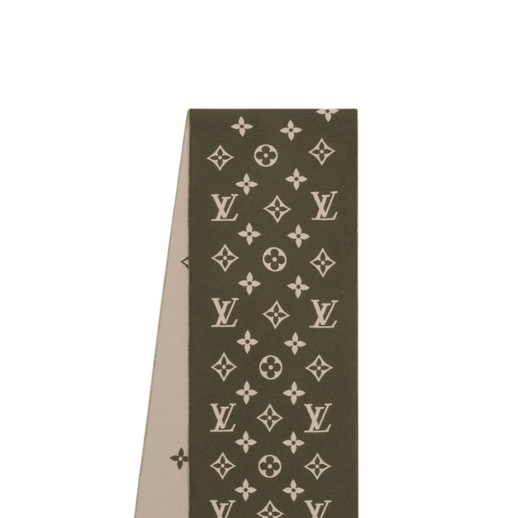 Shop 路易威登绿色流苏羊毛围巾 M92783