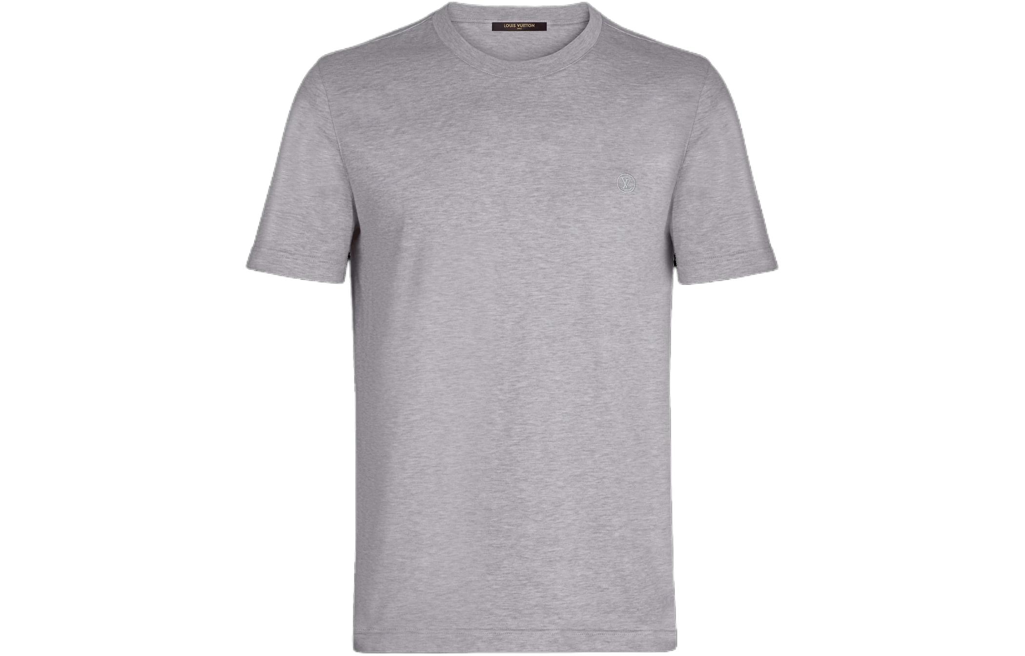 Buy LOUIS VUITTON  Grey Cotton Crewneck Fitted Short Sleeve T-Shirt. 1A1SBE