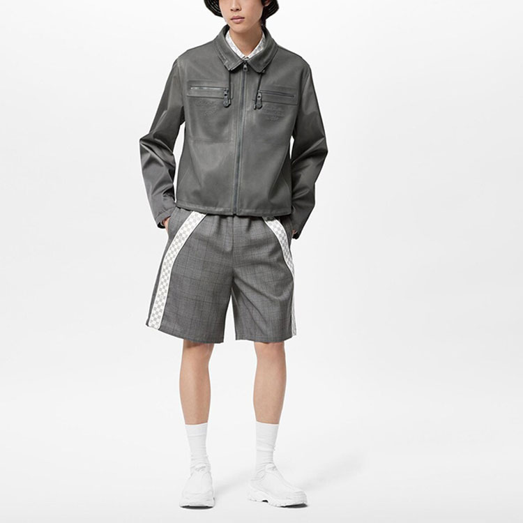 LOUIS VUITTON  Grey Embroidered Zip-Up High-Neck Jacket 1AA4K7 圖 3