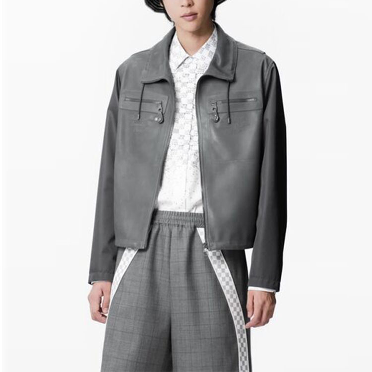 LOUIS VUITTON  Grey Embroidered Zip-Up High-Neck Jacket 1AA4K7 圖 4