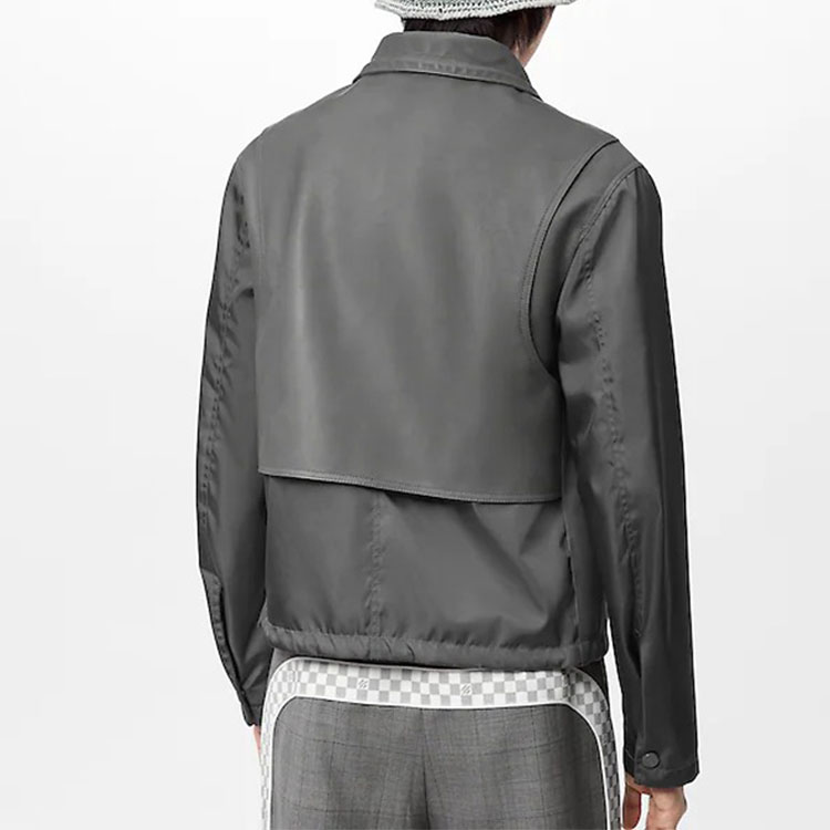 LOUIS VUITTON  Grey Embroidered Zip-Up High-Neck Jacket 1AA4K7 圖 6