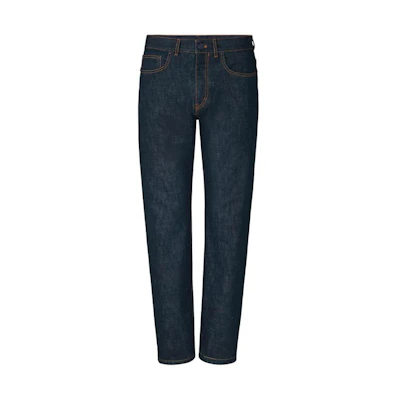 LOUIS VUITTON High-Waisted Solid Straight-Leg Jeans Dark Blue 1A5VTE