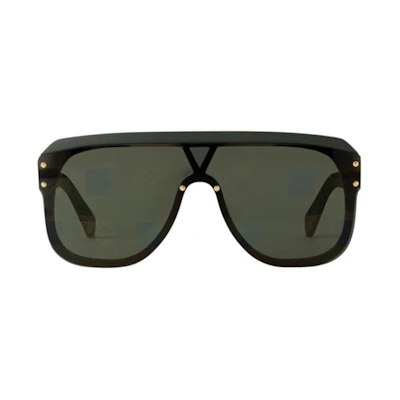 LOUIS VUITTON Irregular Shape Black Sunglasses with Logo Design. Z2906U