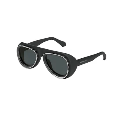 LOUIS VUITTON Irregular Shape Sunglasses Black with Logo Detail. Z2445U