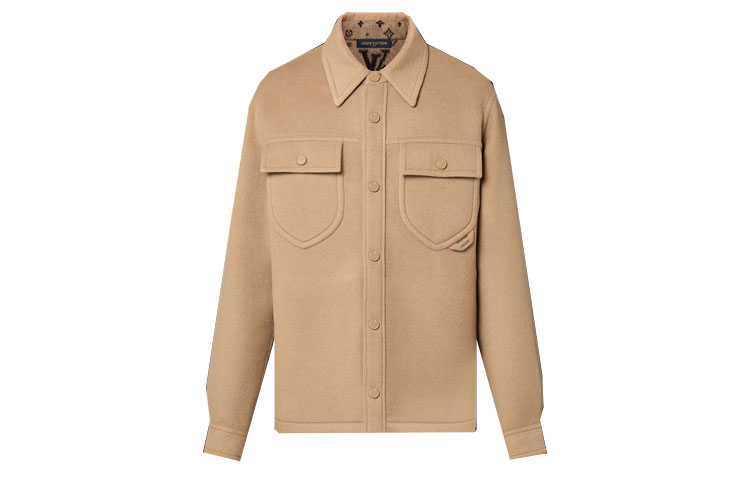 LOUIS VUITTON  Khaki Button Pocket Collar Jacket 1AFA42