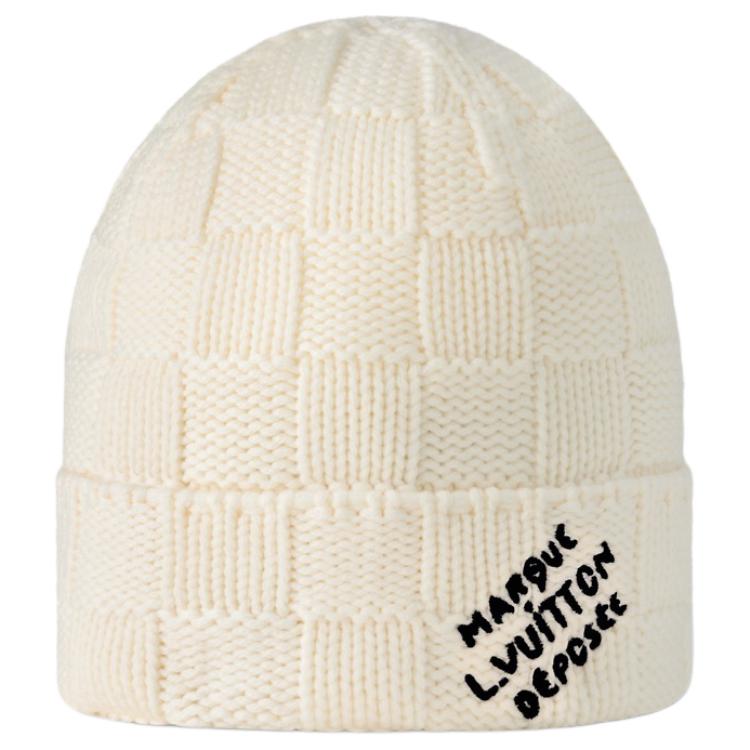 Lookbook 루이 비통 로고 캐시미어 니트 비니 오프화이트. m92738